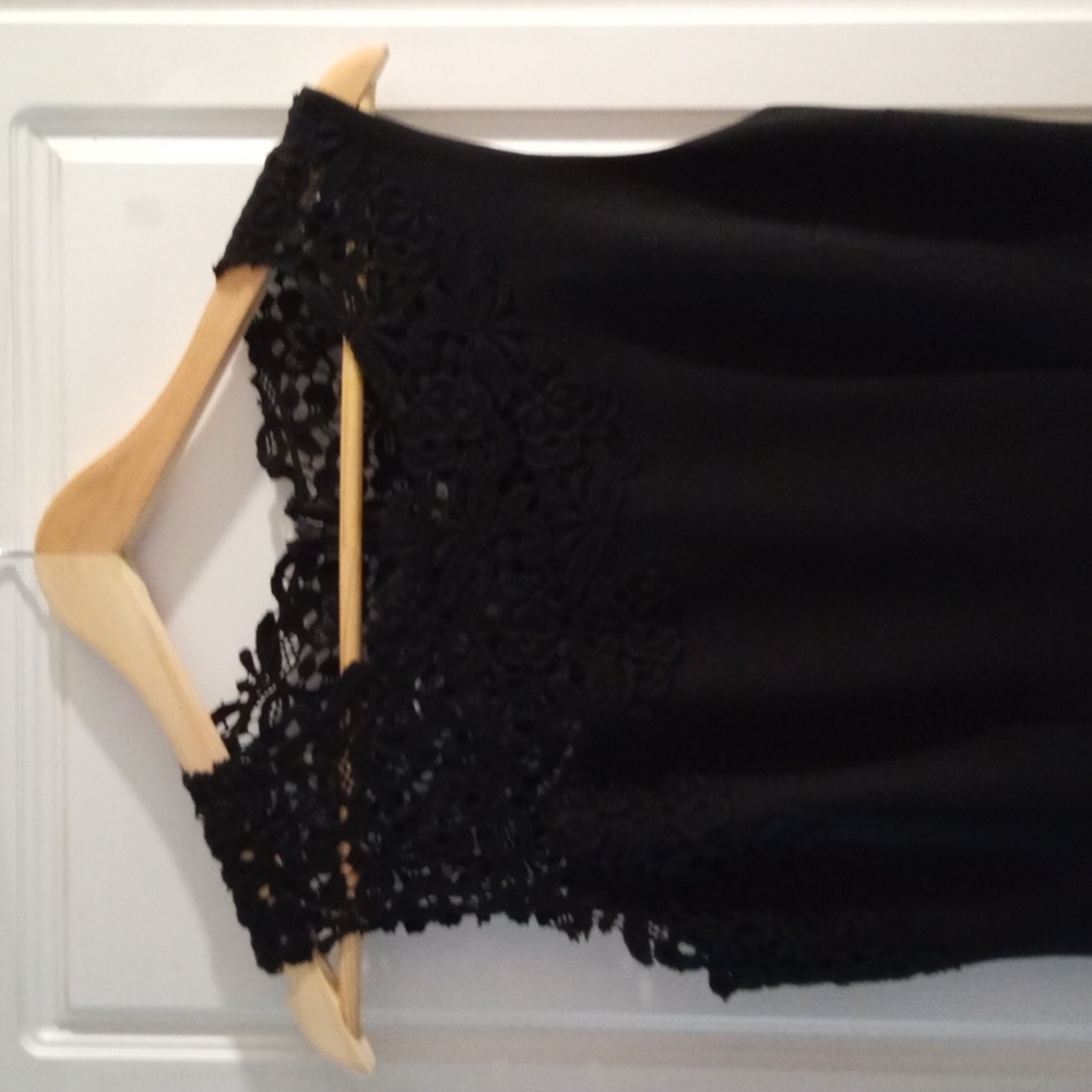Elie Tahari Black Shift Sleeveless Dress with Lace Size 4 - Picture 1 of 11